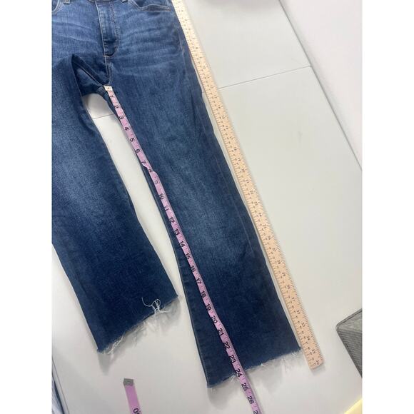 DL1961 Bridget Boot High Rise Instasculpt Raw Hem Crop Blue Jean Capsule - Picture 6 of 6
